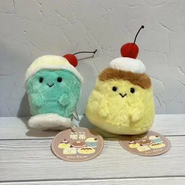 통통한 찻집 봉제 인형 크림 소다 푸딩 2개 세트