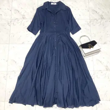새상품급 JENNE 오드리 룩 에어리 원피스 플레어 S 네이비