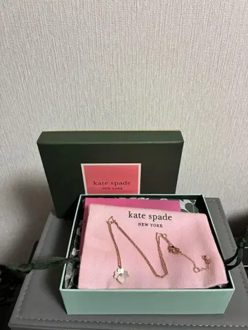 케이트 스페이드 꽃 모티브 목걸이 로즈 골드 네잎