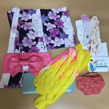 유카타, 오비, 소품 5종, 복조리, 여성용 세트