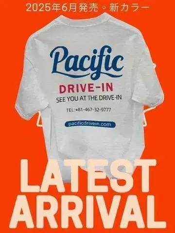 2025년 신상품 Pacific DRIVE-IN 빅 실루엣 티셔츠