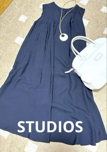 STUDIOUS/스테디우스/슬리브리스 롱 원피스/프리/네이비