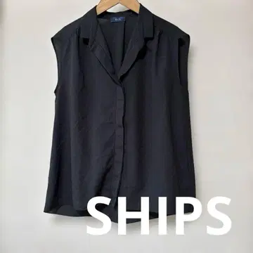 SHIPS 쉽스/블랙 슬리브리스 셔츠 블라우스 S~M