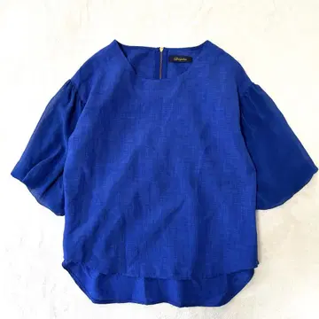 라운지 드레스 블라우스 로얄 블루 LOUNGEDRESS 소매 쉬폰