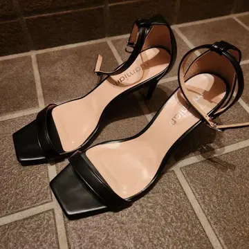 마미안 샌들 L 블랙 힐 파티 결혼식 2차 모임 스퀘어
