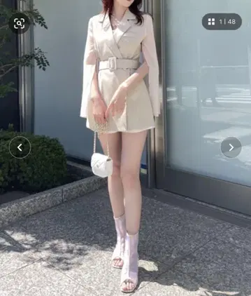 NOMAE 시어 슬리브 테일러드 원피스