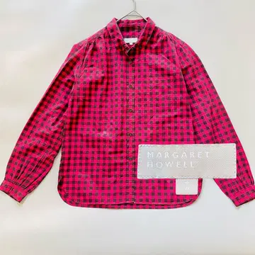 마가렛 호웰 깅엄 체크 긴팔 셔츠 코튼 100% M 사이즈