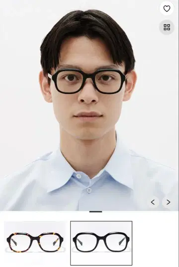 JINS 박스형 블랙 안경 원가 9900엔