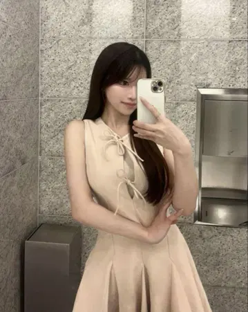 자라 고데와 리본 포함 미니 길이 원피스