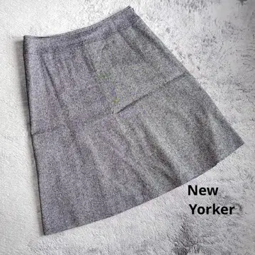 NEWYORKER A 라인 스커트 무릎 기장 스커트 트위드풍 다크 그레이