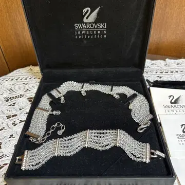 컨디션 최상 레어 SWAROVSKI 스와로브스키 초커 목걸이 & 팔찌