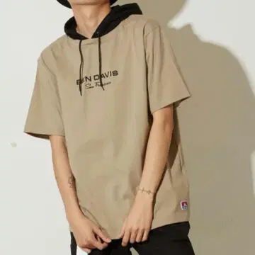 BEN DAVIS 베이지/블랙 후드티 M 사이즈