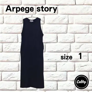 Arpege story 슬리브리스 원피스 맨투맨 네이비