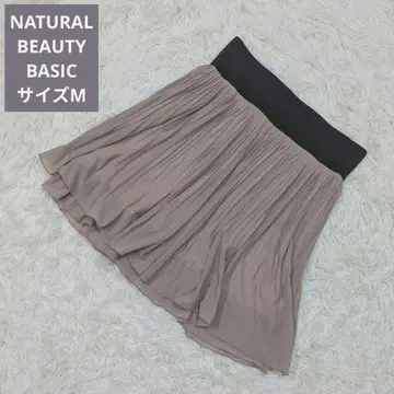 NATURAL BEAUTY BASIC 플리츠 레이어드 스커트 사이즈 M
