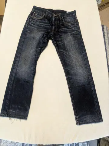 G-Star Raw 3301 다크 블루 스트레이트 데님 32 데미지