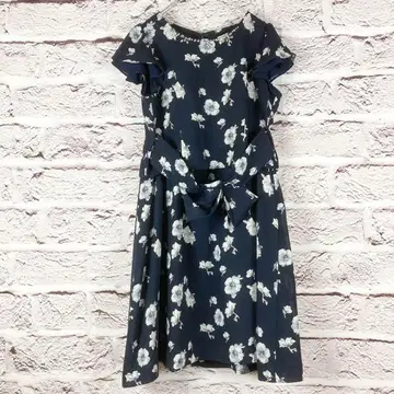 z2476:PATTERN 무릎 기장 원피스 안감 꽃무늬 S~M