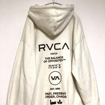 RVCA 백 프린트 집업 후드 맨투맨 화이트 L