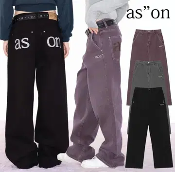 as'on 블랙 데님 팬츠 S 사이즈