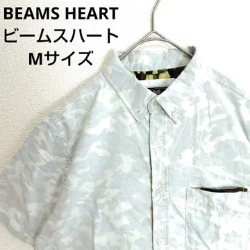 BEAMS HEART 빔즈 하트 셔츠 카모플라주 카모플라주 시스루 M