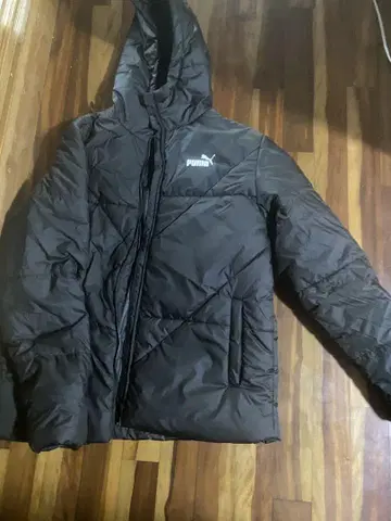 푸마 후드 부착 블랙 다운 자켓 L