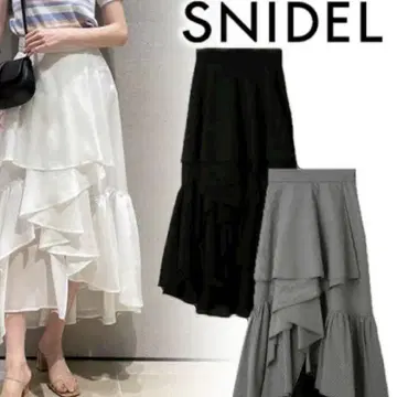 snidel 디자인 티어드 스커트 체크