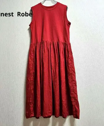 네스트로브 슬리브리스 롱 원피스 레드 nest Robe 린넨