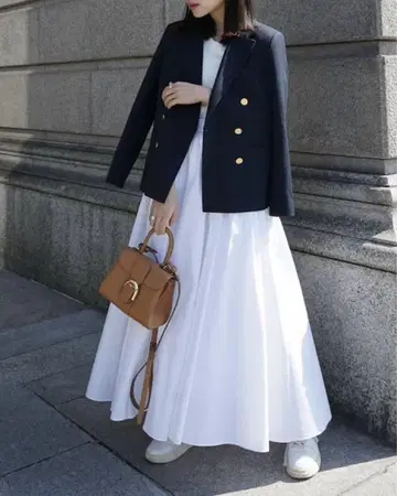 L'AUBE BLANC 더블 브레스트 블레이저