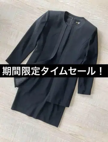 도쿄 소와르 베닐 노카라 원피스 수트 블랙 포멀