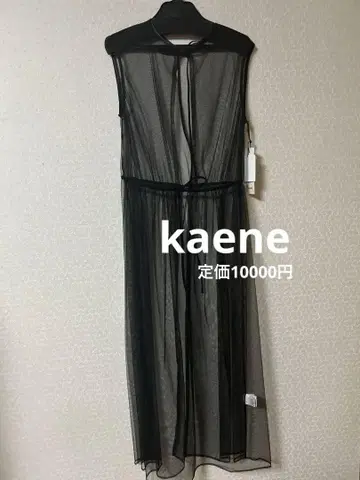블랙 슬리브리스 롱 원피스 레이스 시스루