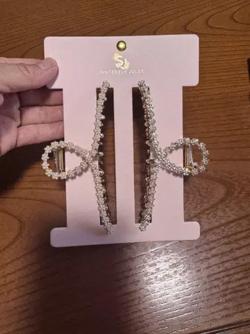 펄 헤어 클립 2개 세트