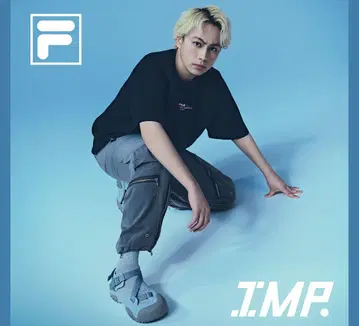IMP. 휠라 티셔츠 가로 요키 유키 블랙 블랙 S