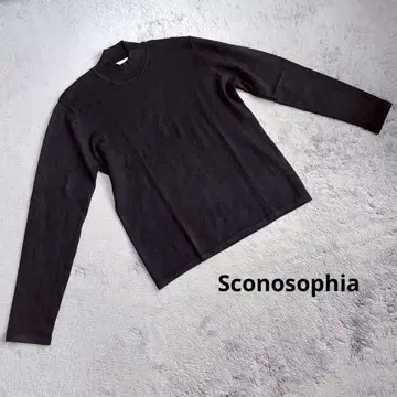 Sconosophia 얇은 소재 터틀넥 스웨터 블랙 사이즈 M-L