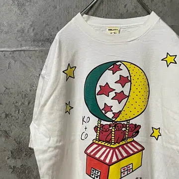 KO AND CO 곰 별 패턴 벌룬 컬러풀 티셔츠