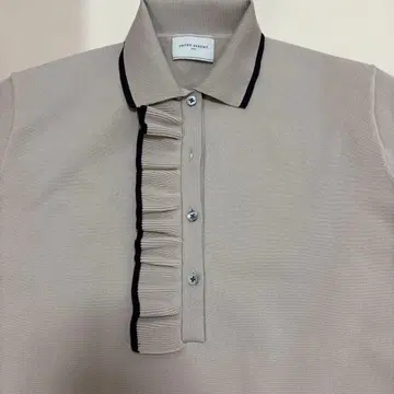 UNITED ARROWS 프릴이 달린 폴로 셔츠 반소매 베이지