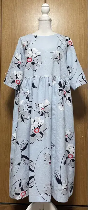 유카타 리메이크 목화 허리 개더 원피스
