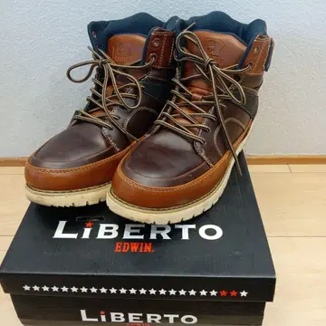 LIBERTO 하이컷 스니커즈 방수 27.0cm 브라운/네이비