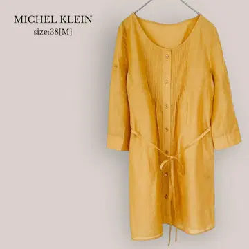 미쉘클랑 MICHEL KIEIN 튜닉 블라우스 7부 소매 U넥