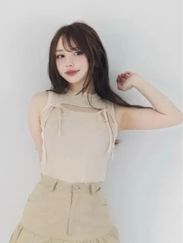 새상품 택 포함 ANDMARY Bebe ribbon tops 리브 니트