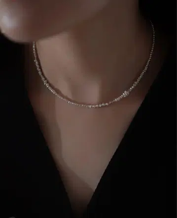 실버 비즈 목걸이 ALY