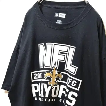 NFL 뉴올리언스 세인트 빅 로고 티셔츠 블랙 검정 XL 구제 의류