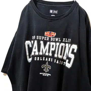 NFL 뉴올리언스 세인트 슈퍼볼 XLIV 티셔츠 블랙 XL 구제 의류