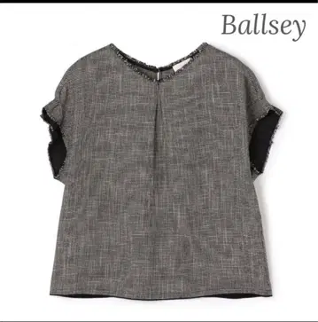 Ballsey 폴리에스테르 레이온 칼라 턱 슬리브 블라우스