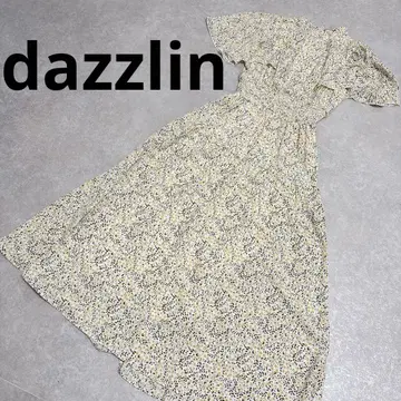 dazzlin 다즐린 백 리본 프린트 원피스 롱 꽃무늬 반팔
