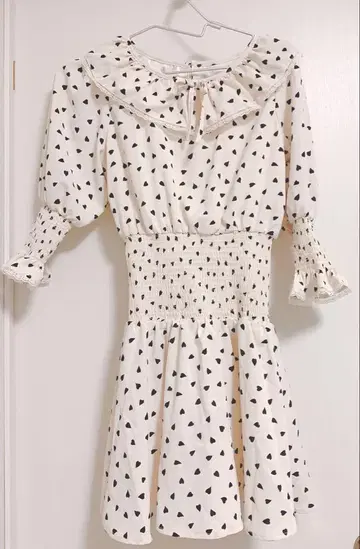 하트 미니 원피스 화이트