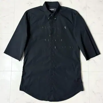 DSQUARED2 로고 프린트 반팔 셔츠 비익 46/M 블랙