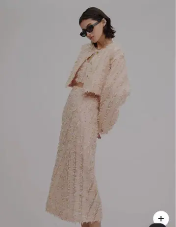 AMERI VINTAGE 믹스 핑크 샤기 스커트