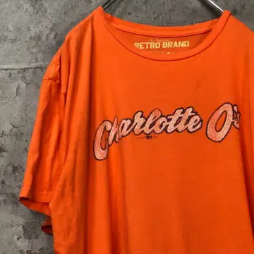 Charlotte 스크래치 가공 미국 빈티지 의류 캐주얼 티셔츠