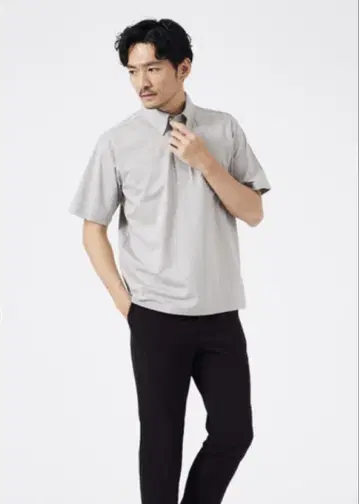 ABAHOUSE GRAY 실케트 천축 버튼 다운 피케 셔츠 남성용 S
