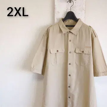 숀 존 SEANJOHN 사파리 셔츠 반팔 셔츠 베이지 2XL
