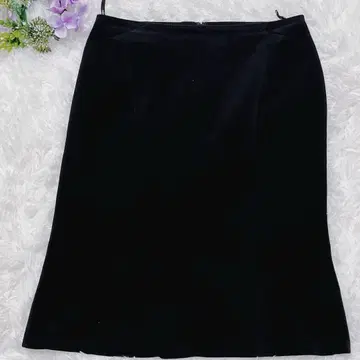 빅 사이즈 13 블랙 벨벳 타이트 스커트 무릎 기장